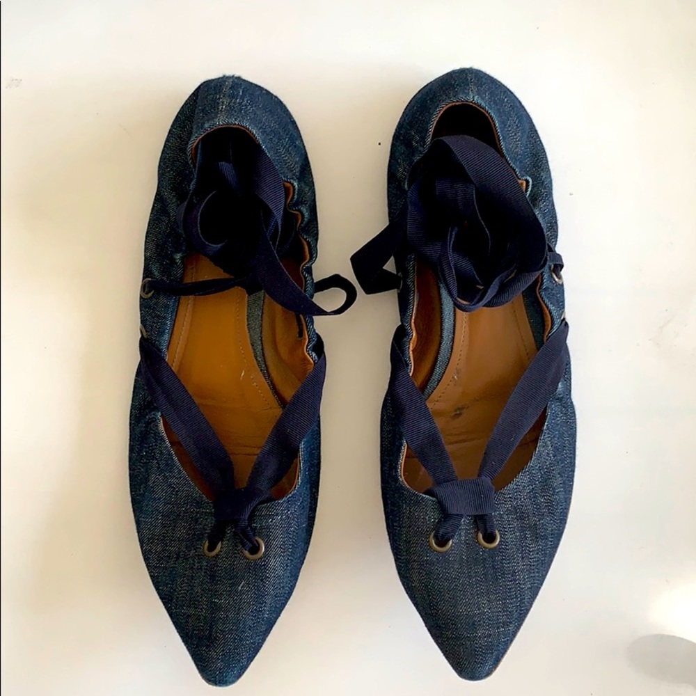 Thomas Maier Denim Ballet Flats Size 8